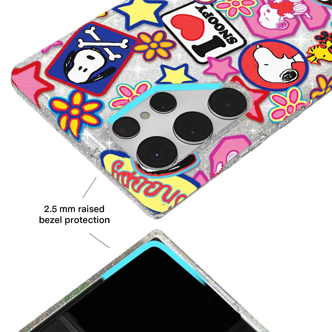 Snoopy Patchwork Glitter Samsung Case