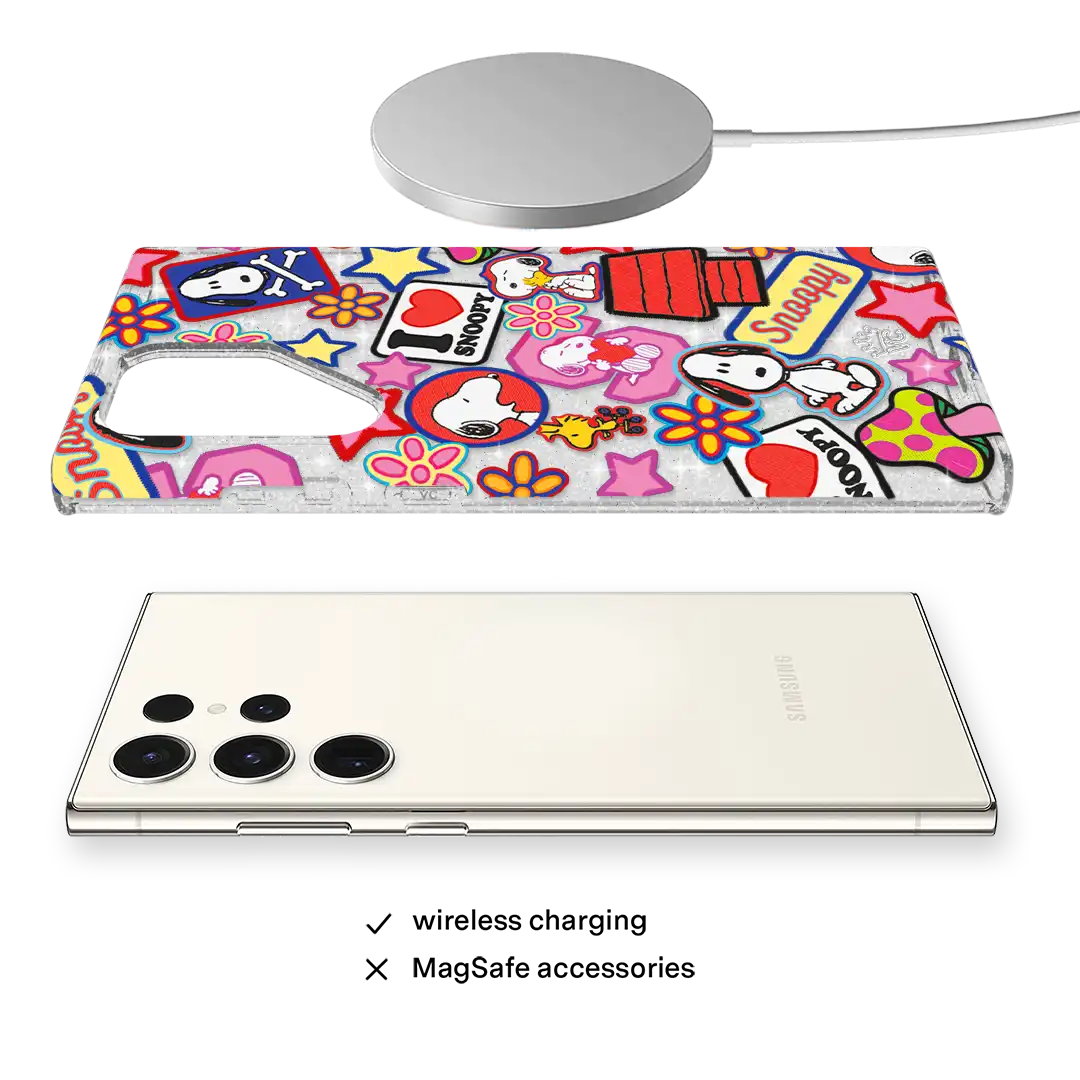 Snoopy Patchwork Glitter Samsung Case