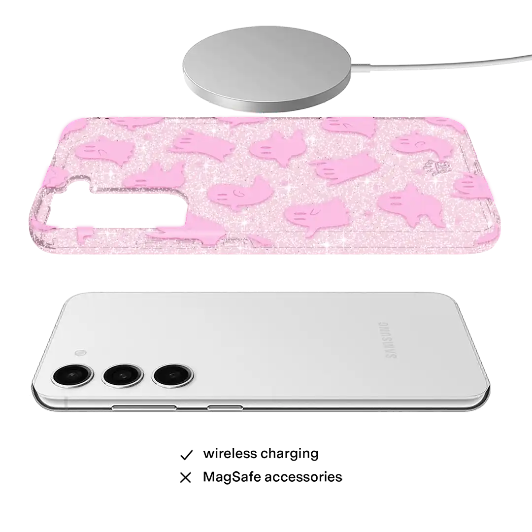 Ghosted Pink Glitter Samsung Case