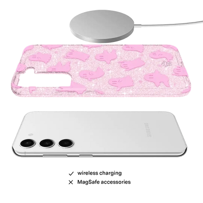 Ghosted Pink Glitter Samsung Case