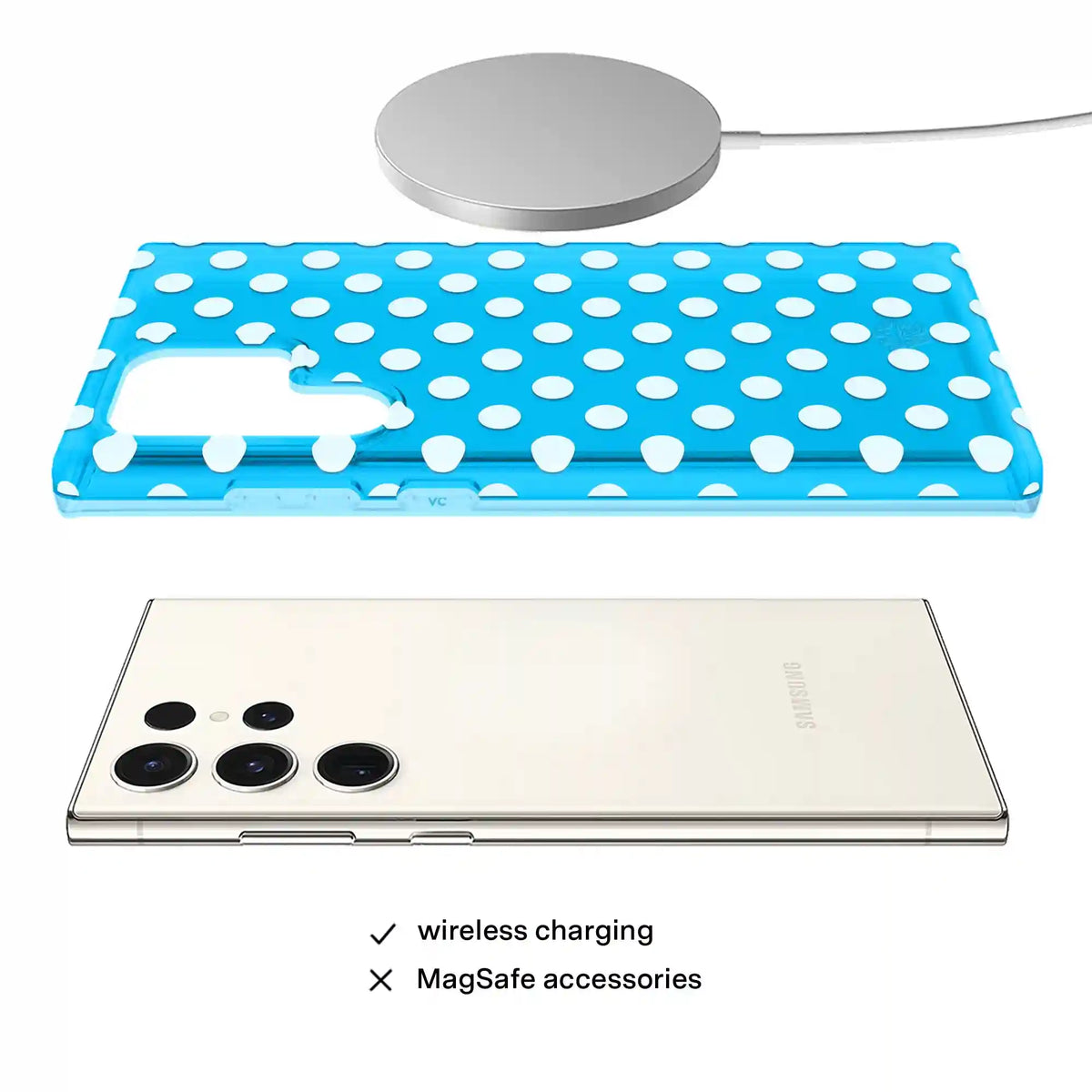 Aquamarine Polka Dot Samsung Case