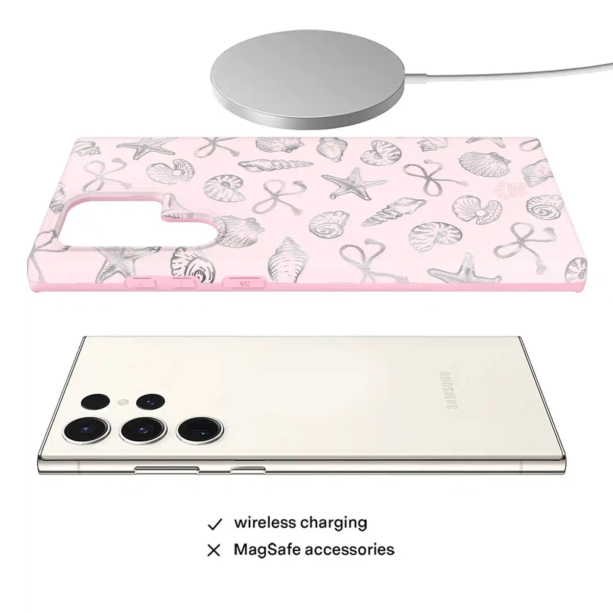 Pink Coastal Seashells Samsung Case