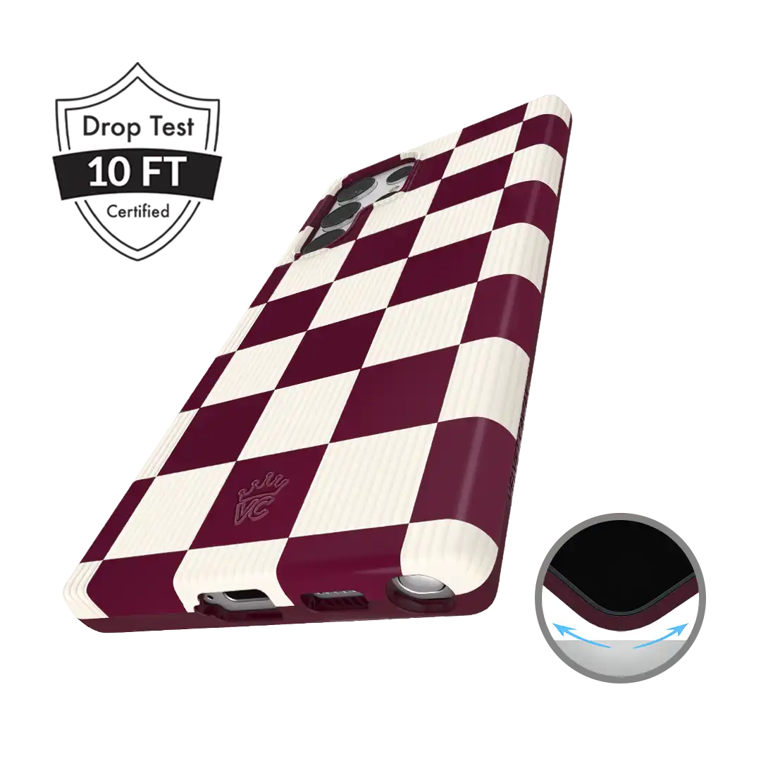 Burgundy Vibe Checker Samsung Case