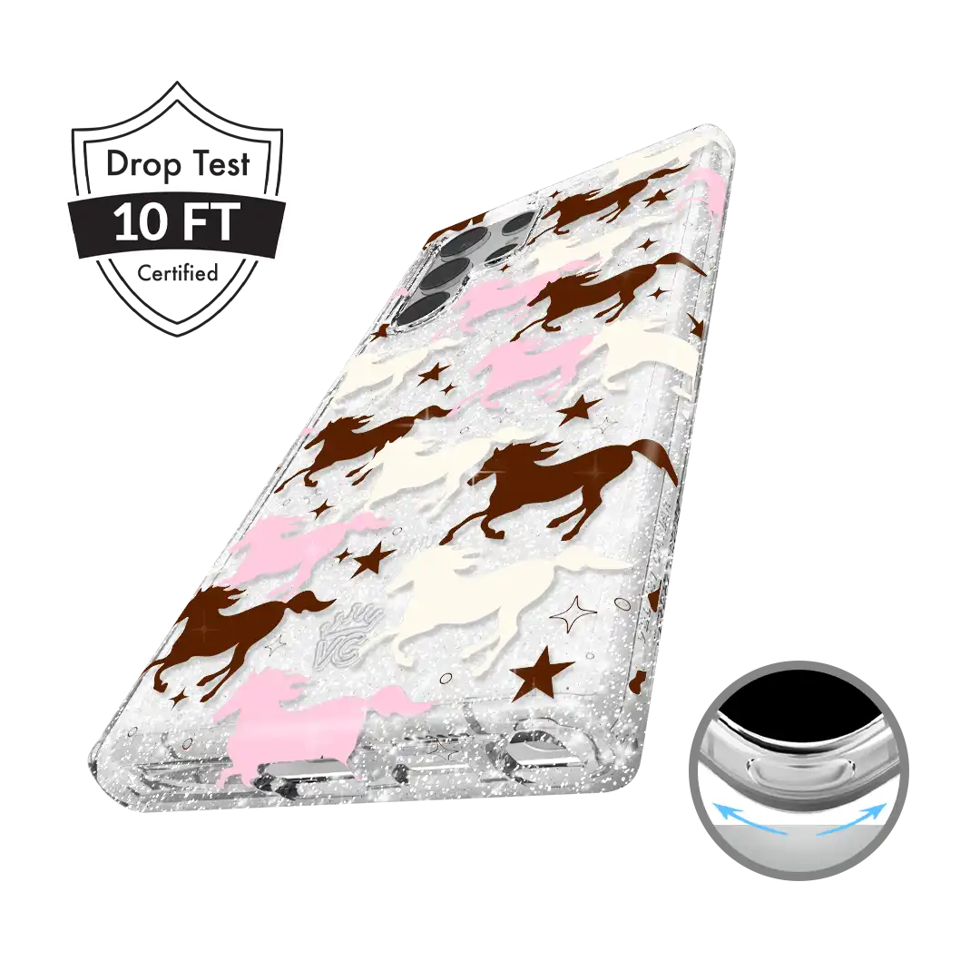 Pink Pony Glitter Samsung Case