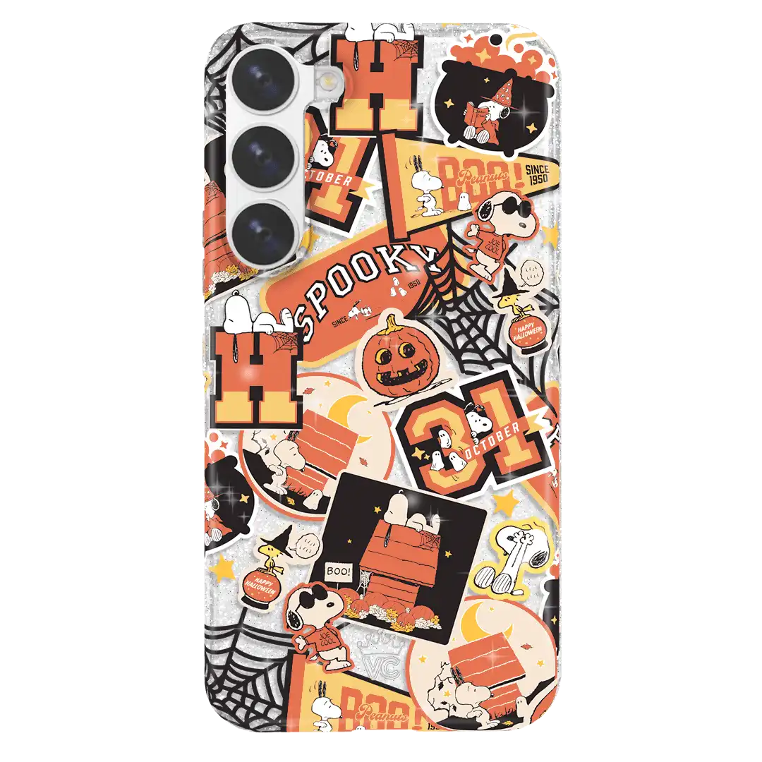 Snoopy Halloween Varsity Glitter Samsung Case