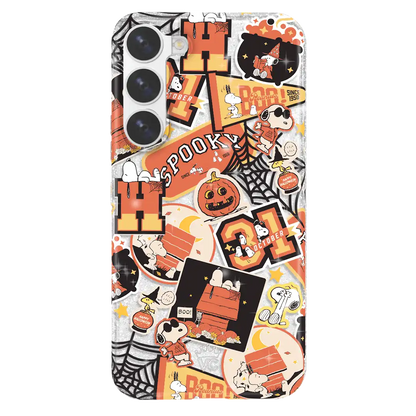 Snoopy Halloween Varsity Glitter Samsung Case