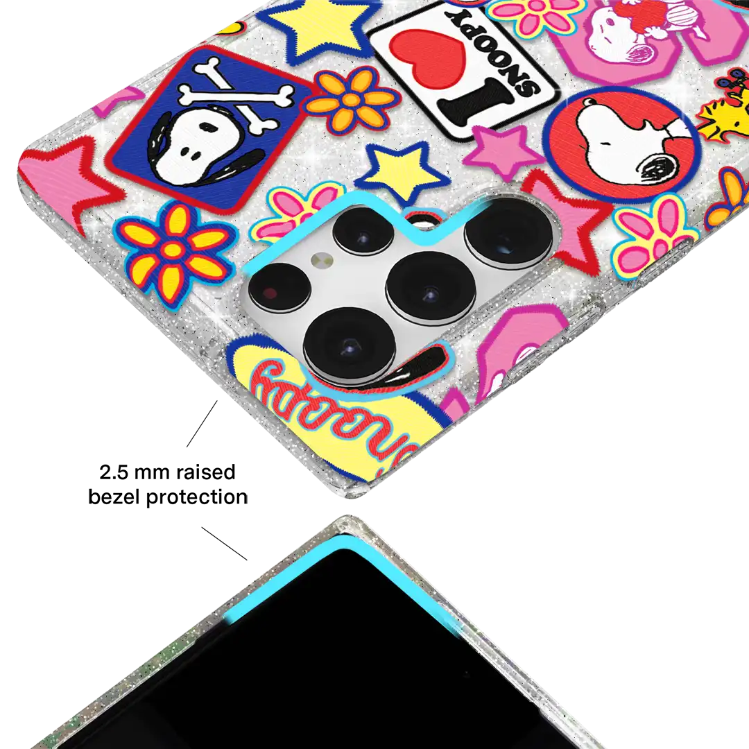 Snoopy Patchwork Glitter Samsung Case