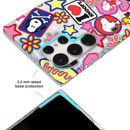 Snoopy Patchwork Glitter Samsung Case