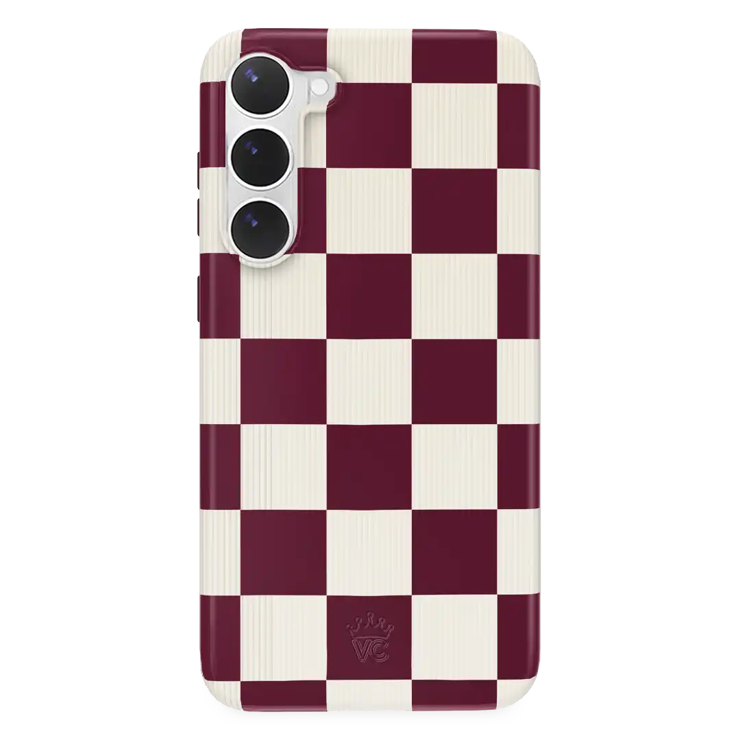 Burgundy Vibe Checker Samsung Case