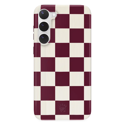 Burgundy Vibe Checker Samsung Case