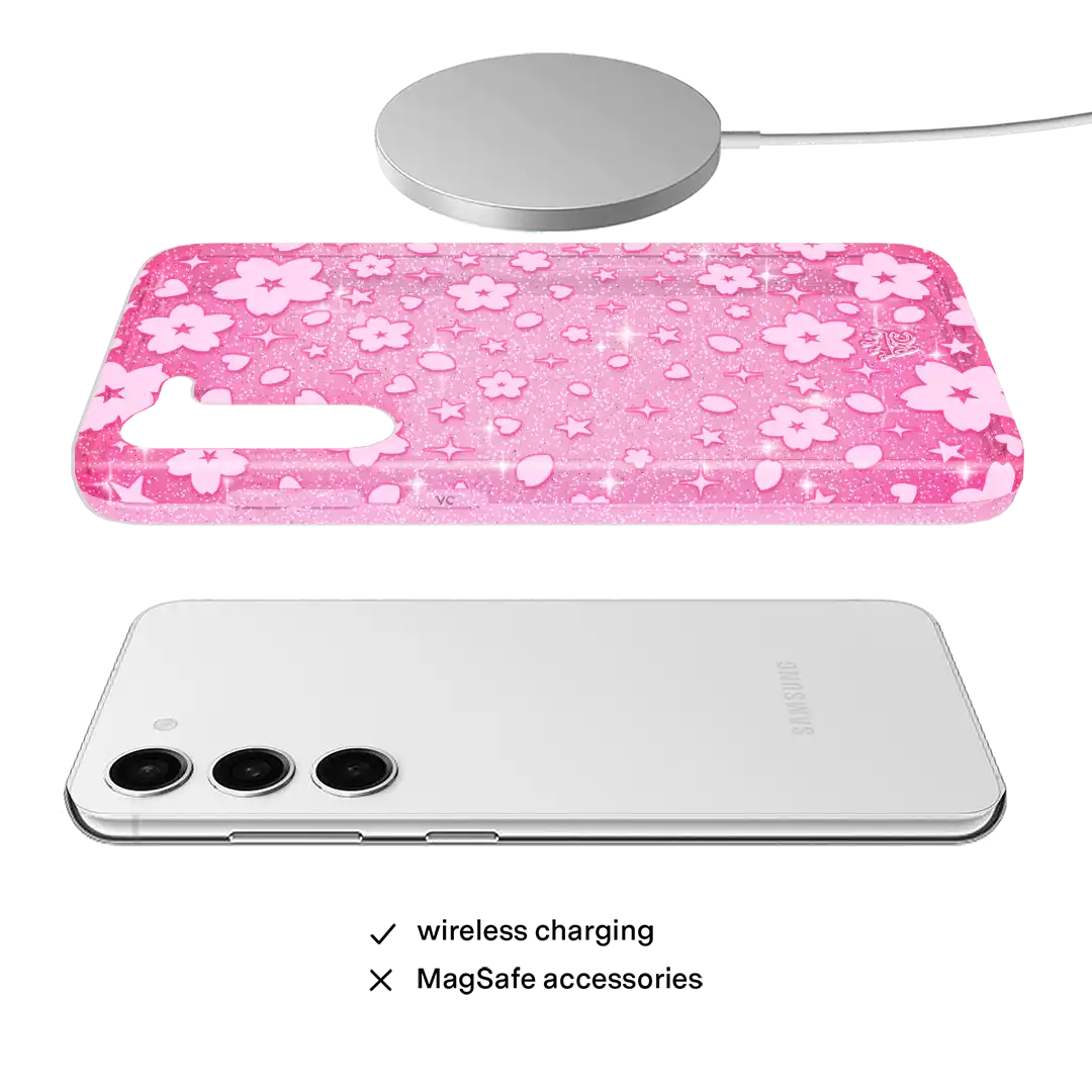 Cherry Blossom Glitter Samsung Case