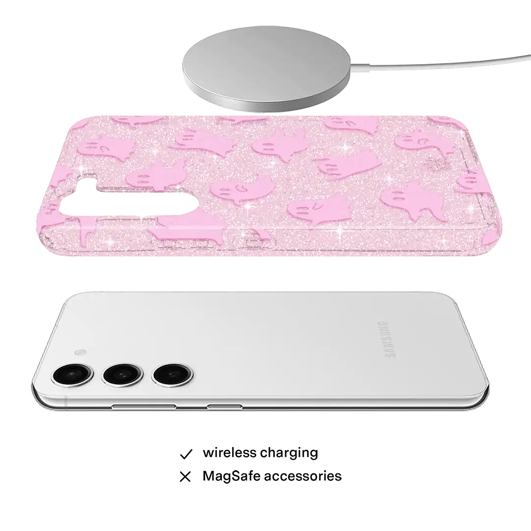 Ghosted Pink Glitter Samsung Case