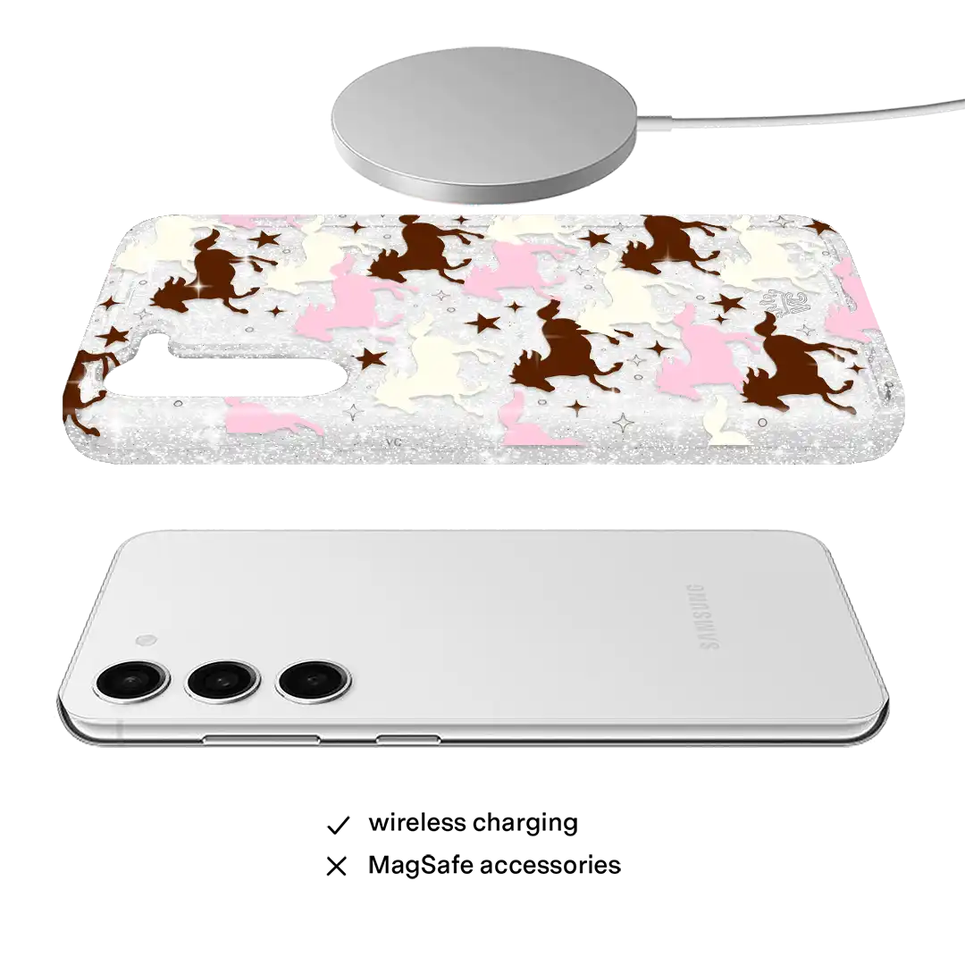 Pink Pony Glitter Samsung Case