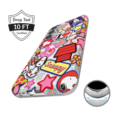 Snoopy Patchwork Glitter Samsung Case