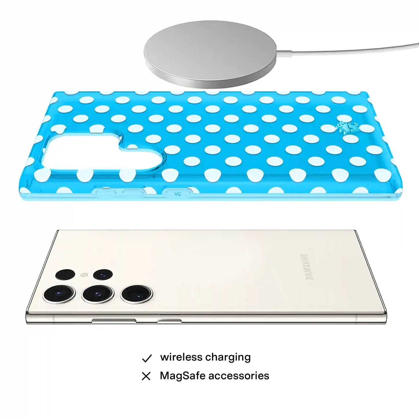 Aquamarine Polka Dot Samsung Case