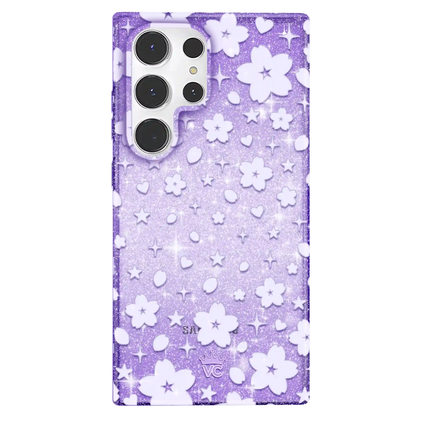 Lavender Cherry Blossom Glitter Samsung Case