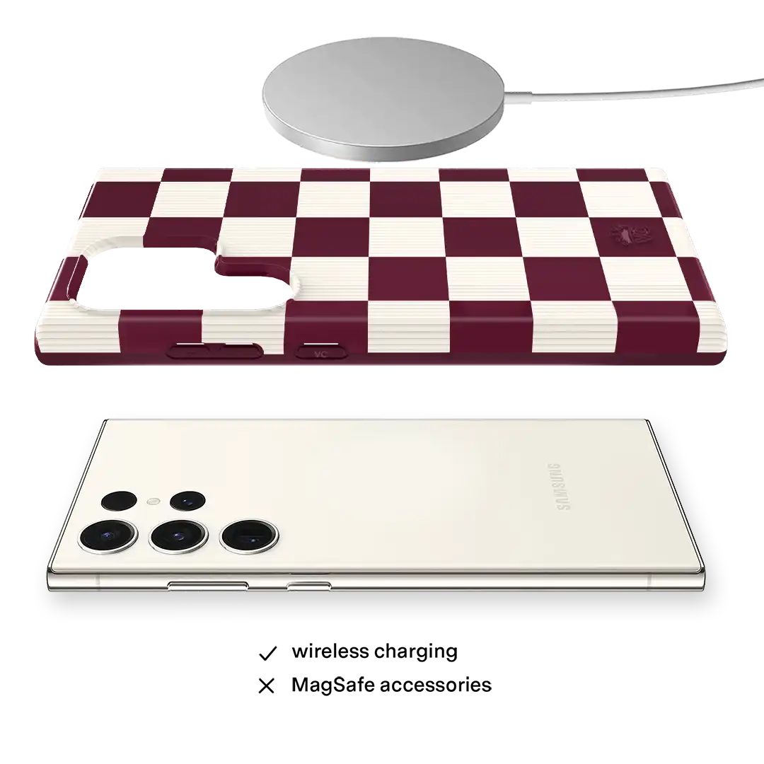 Burgundy Vibe Checker Samsung Case