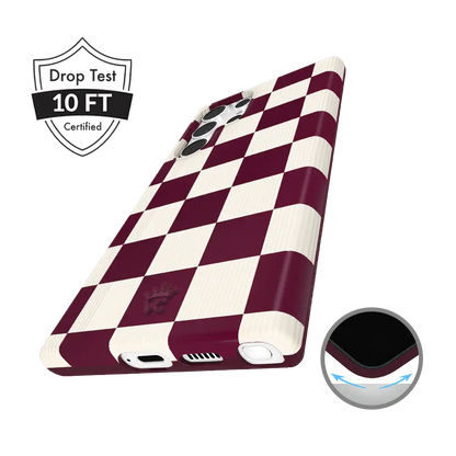 Burgundy Vibe Checker Samsung Case
