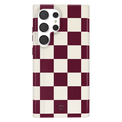 Burgundy Vibe Checker Samsung Case