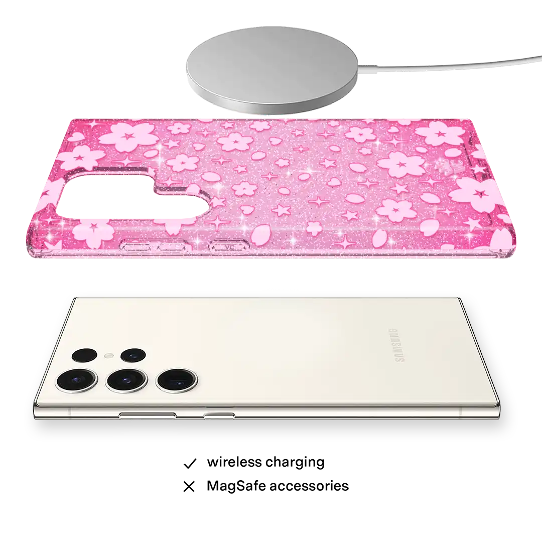 Cherry Blossom Glitter Samsung Case
