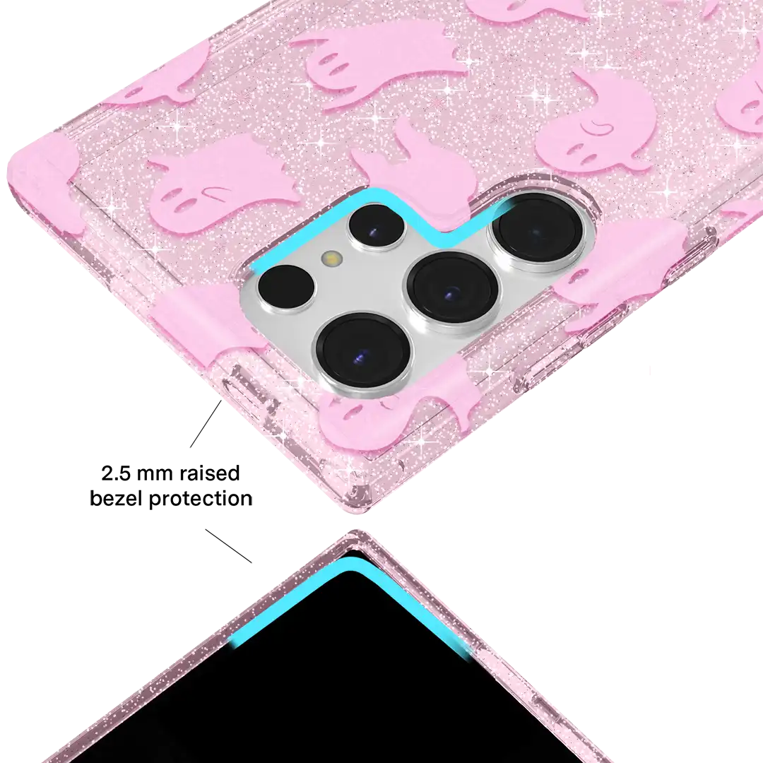 Ghosted Pink Glitter Samsung Case