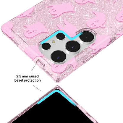 Ghosted Pink Glitter Samsung Case