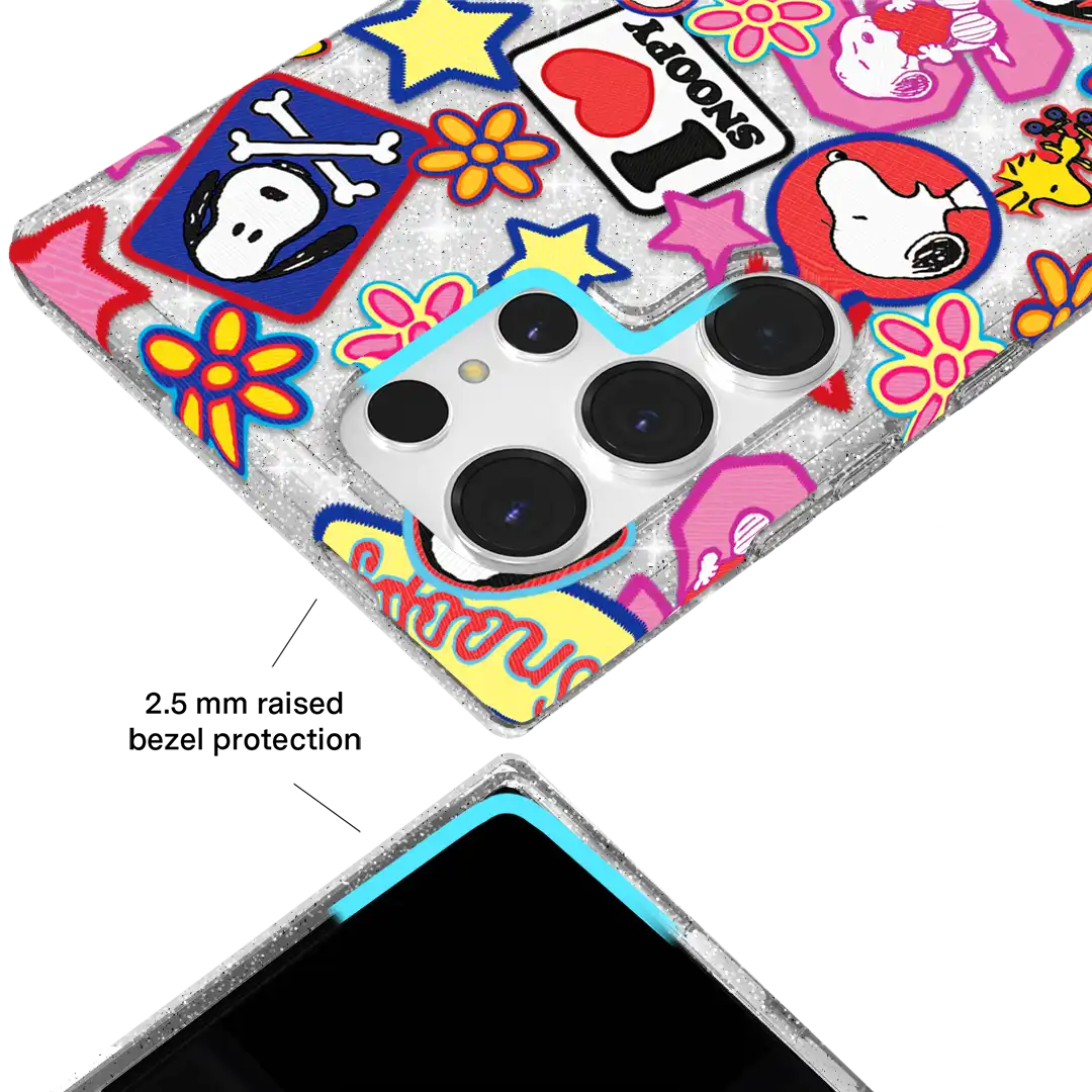 Snoopy Patchwork Glitter Samsung Case