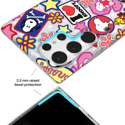Snoopy Patchwork Glitter Samsung Case