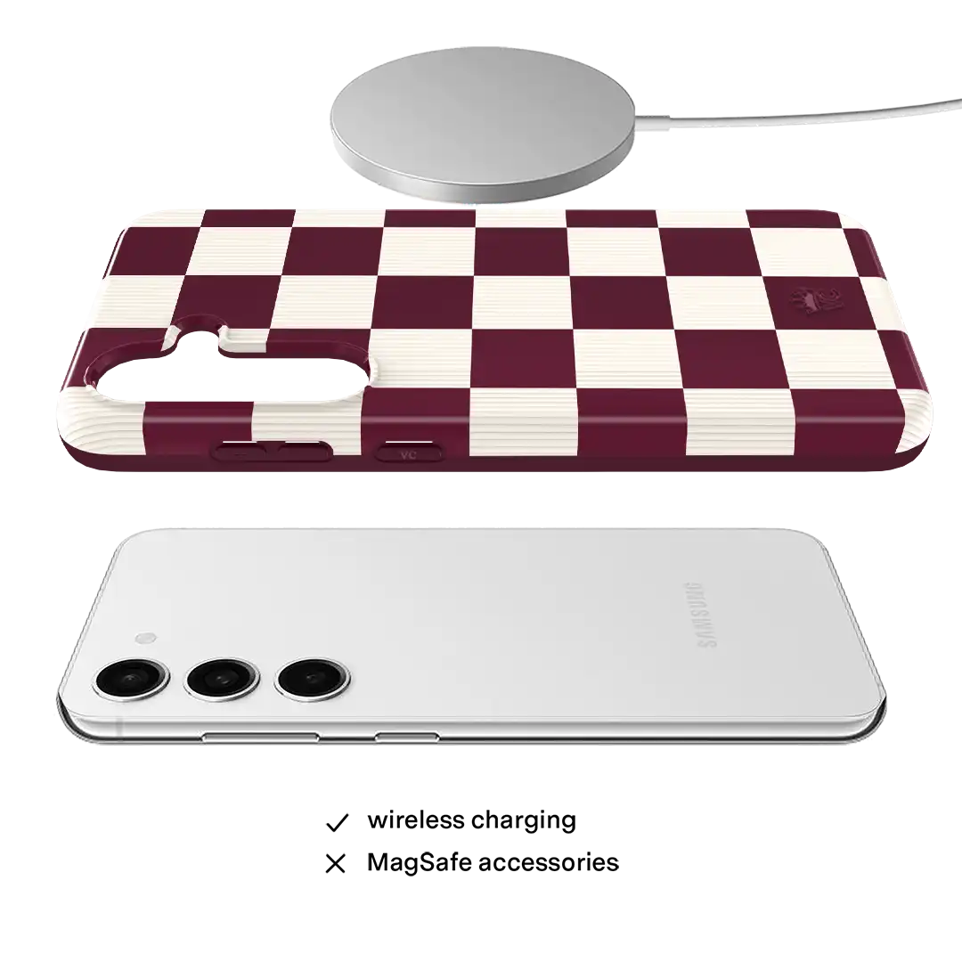 Burgundy Vibe Checker Samsung Case