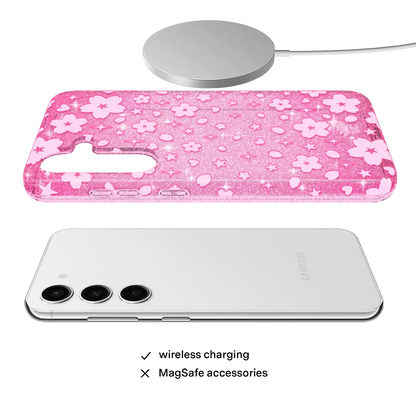 Cherry Blossom Glitter Samsung Case