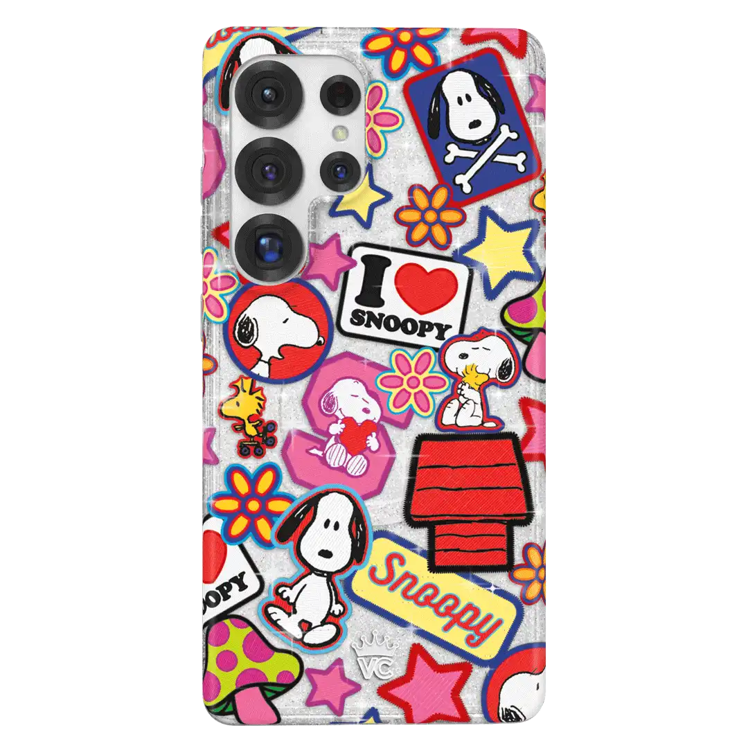 Snoopy Patchwork Glitter Samsung Case