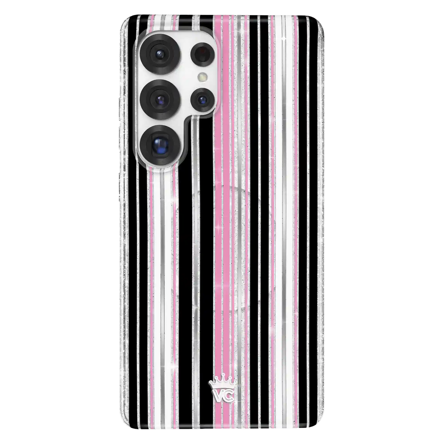 Pretty Punk Stripes Glitter Samsung Case