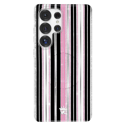 Pretty Punk Stripes Glitter Samsung Case