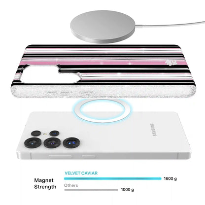 Pretty Punk Stripes Glitter Samsung Case