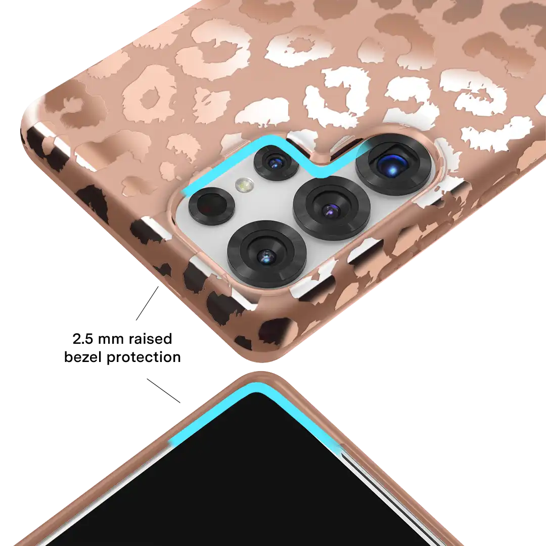 Bronze Chrome Leopard Samsung Case