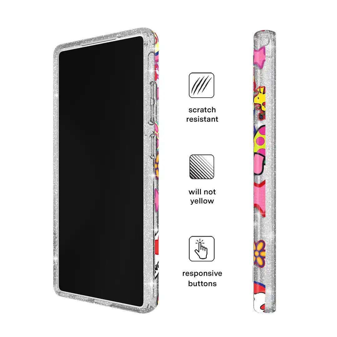 Snoopy Patchwork Glitter Samsung Case