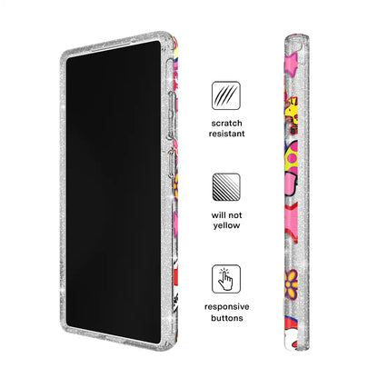 Snoopy Patchwork Glitter Samsung Case