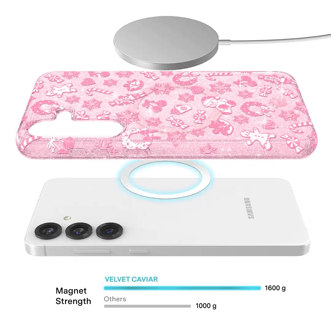Pink Christmas Glitter Samsung Case