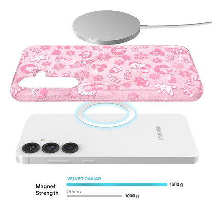 Pink Christmas Glitter Samsung Case