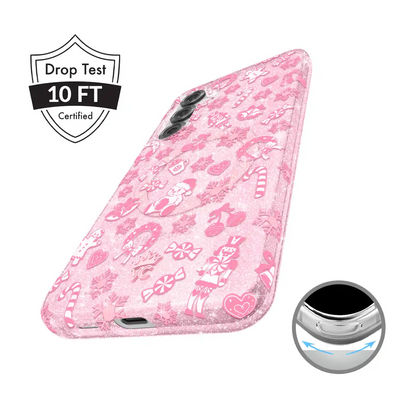 Pink Christmas Glitter Samsung Case