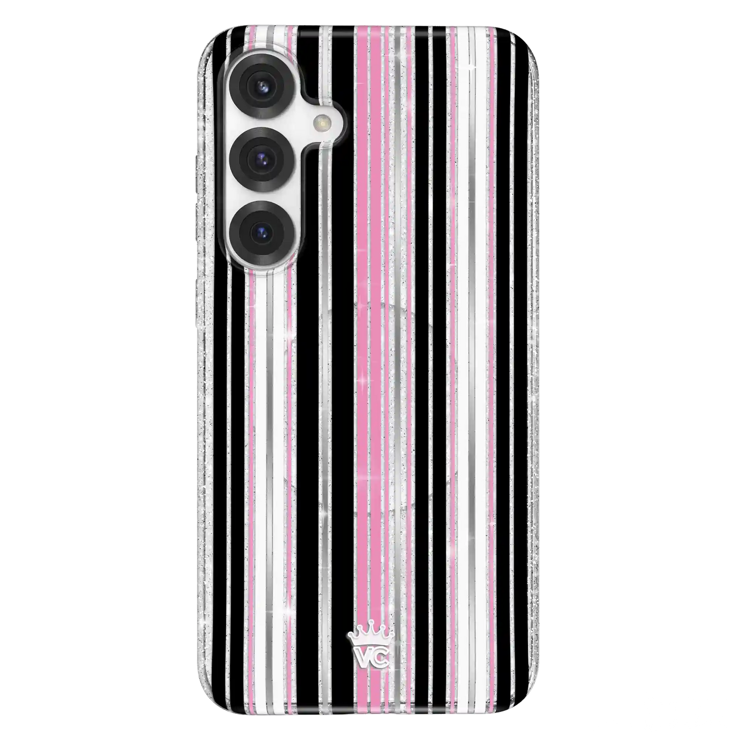 Pretty Punk Stripes Glitter Samsung Case