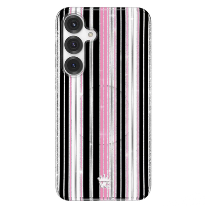 Pretty Punk Stripes Glitter Samsung Case