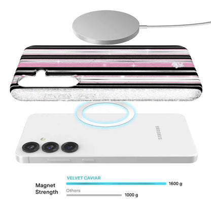 Pretty Punk Stripes Glitter Samsung Case