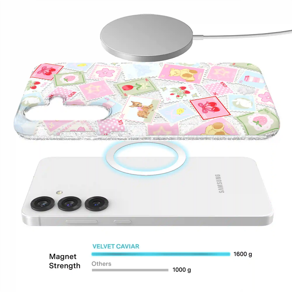 Spring Whimsy Stamps Glitter Samsung Case