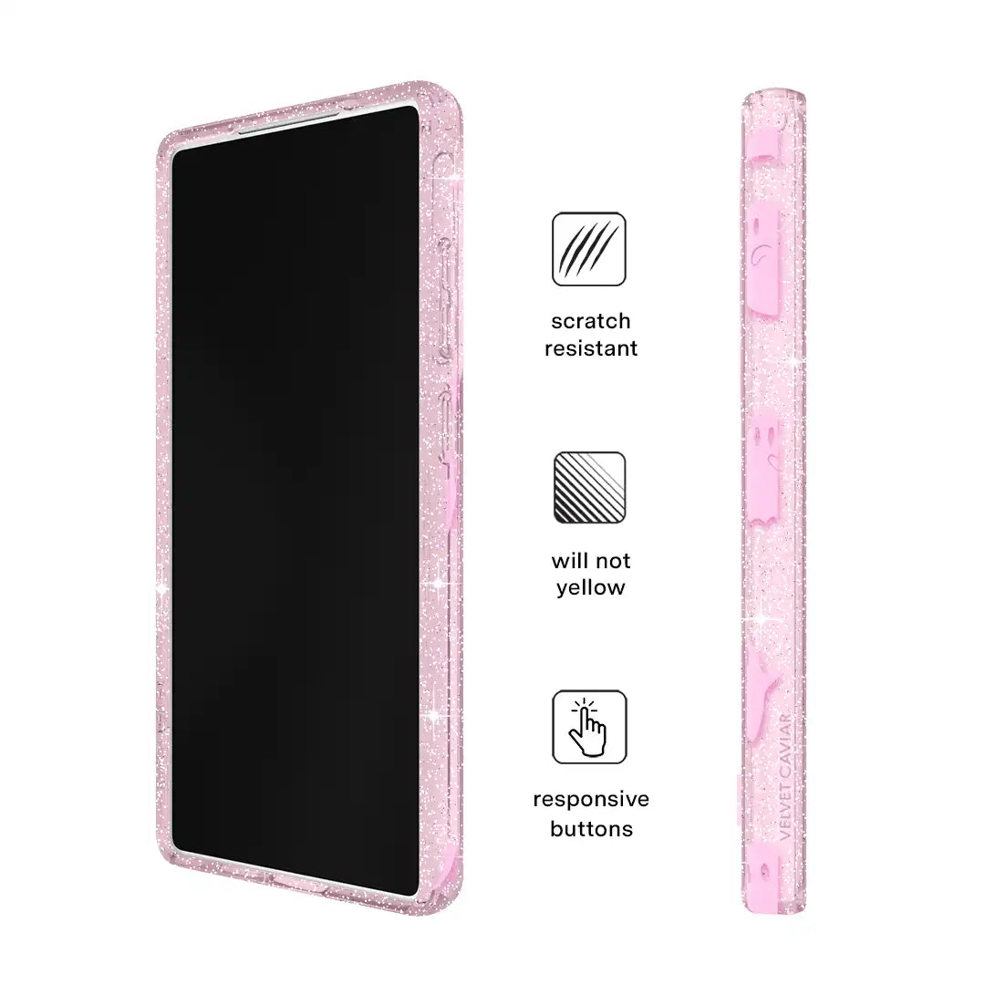 Ghosted Pink Glitter Samsung Case