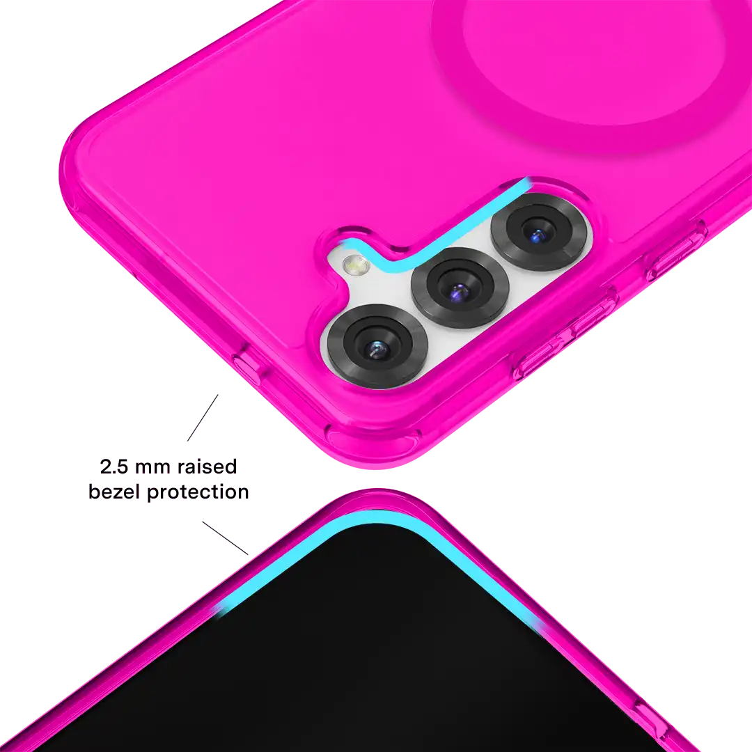 Neon Pink Clear Samsung Case