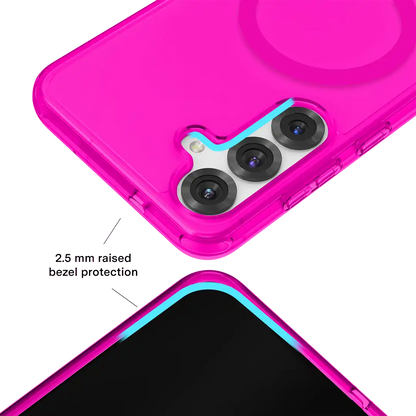 Neon Pink Clear Samsung Case