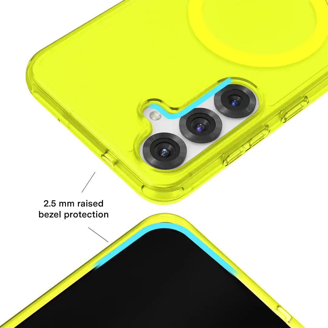 Neon Yellow Clear Samsung Case