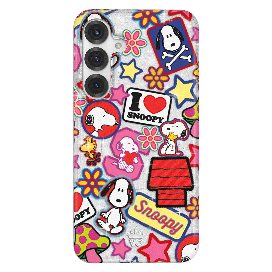 Snoopy Patchwork Glitter Samsung Case