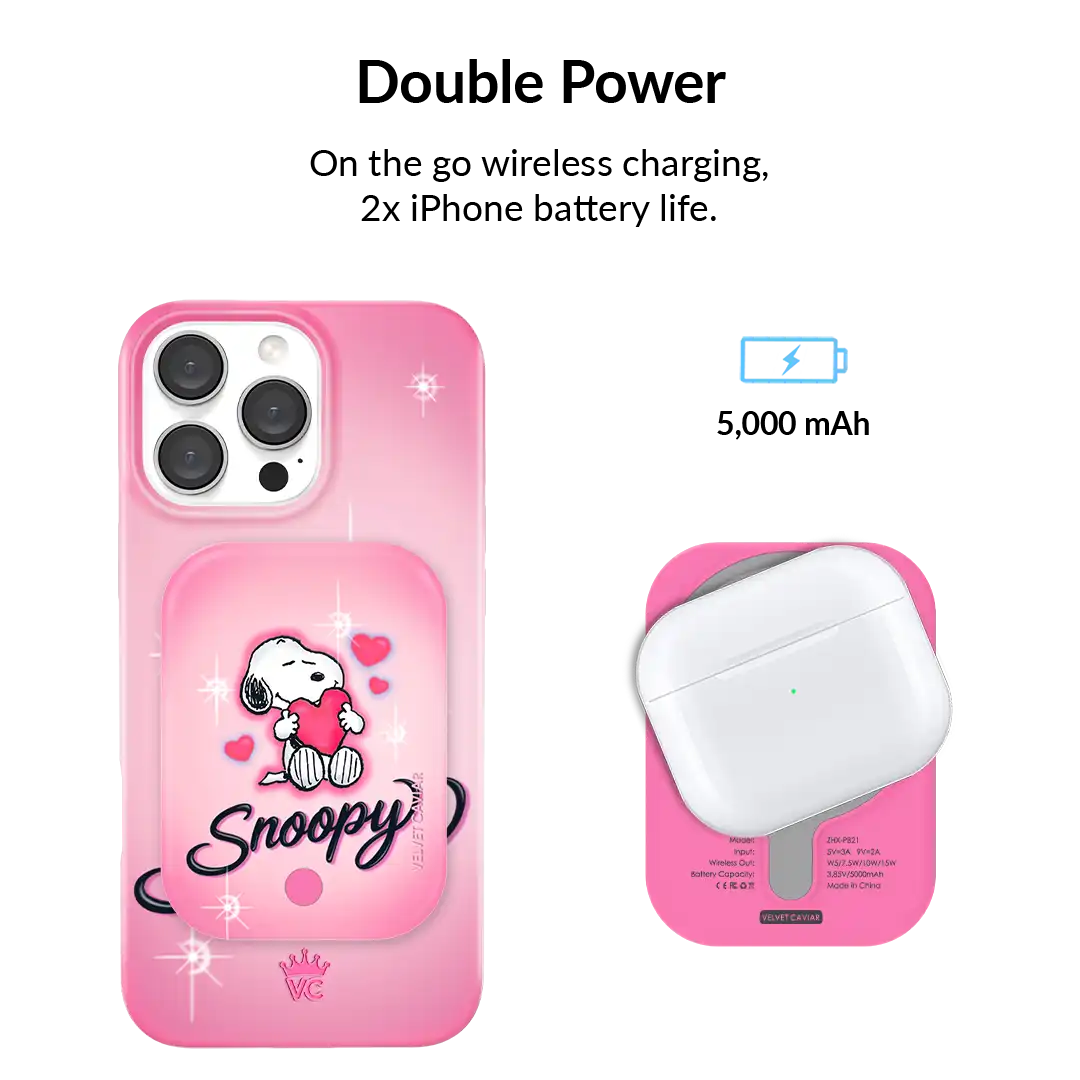 Snoopy Be Mine Portable MagSafe Charger Power Pack